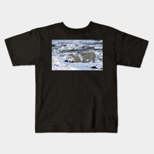 Polar Bear & Cub Tasting the Air, Churchill, Canada Kids T-Shirt